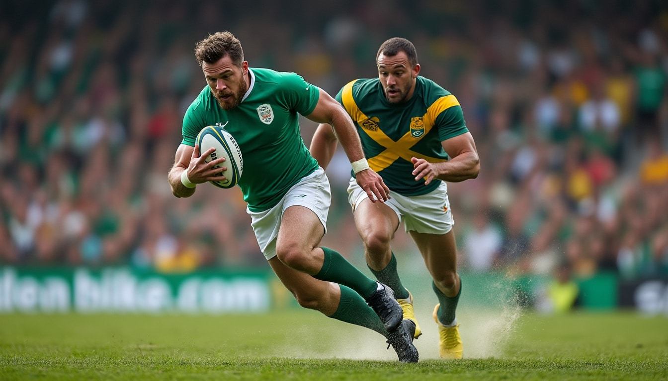 ne manquez pas le match de rugby passionnant entre l'irlande et l'afrique du sud. suivez l'action en direct et vivez chaque moment clé de ce duel intense.